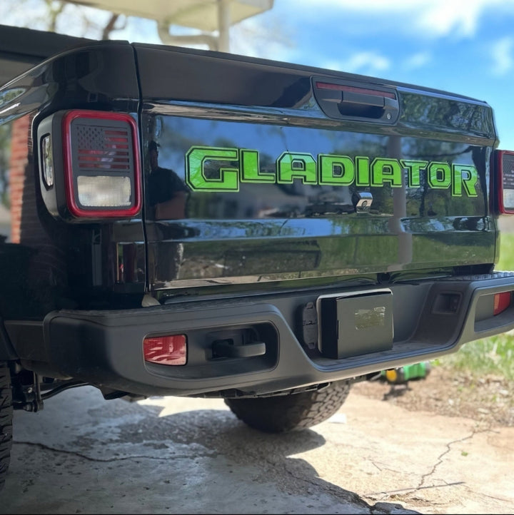 Laser Cut Acrylic Jeep "Gladiator" Tailgate Emblem - Negative Style