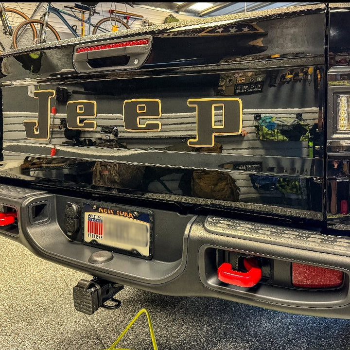 Laser Cut Acrylic Jeep Gladiator "Retro Jeep" Tailgate Emblem