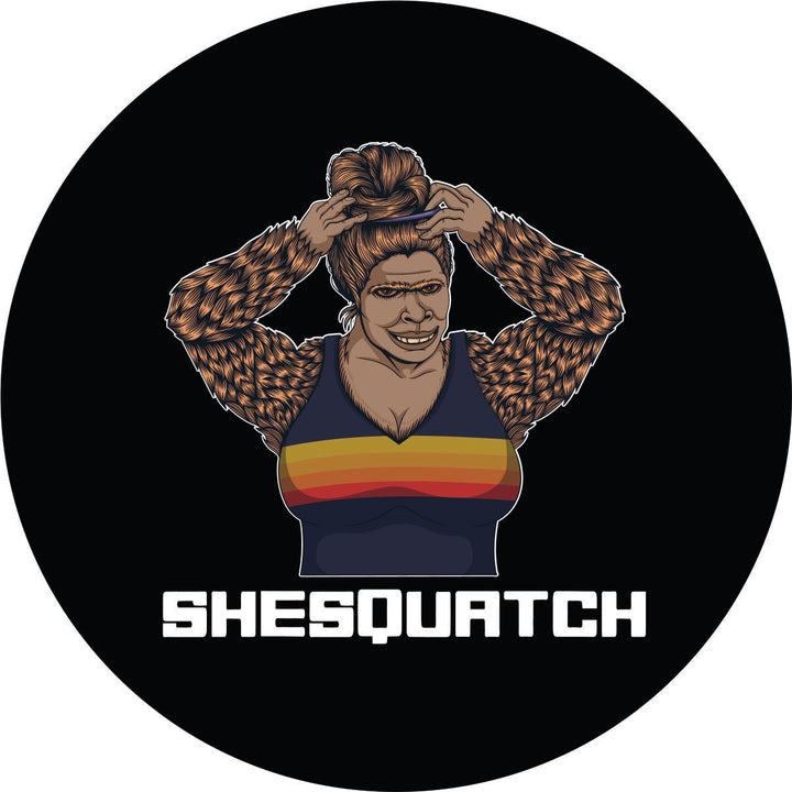 Sexy Shesquatch Bigfoot Sasquatch Messy Bun Spare Tire Cover