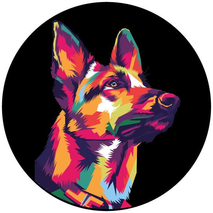 Pop Art German Shepherd, Belgian Malinois, Spare Tire Cover for Jeep, Van, Bronco, RV