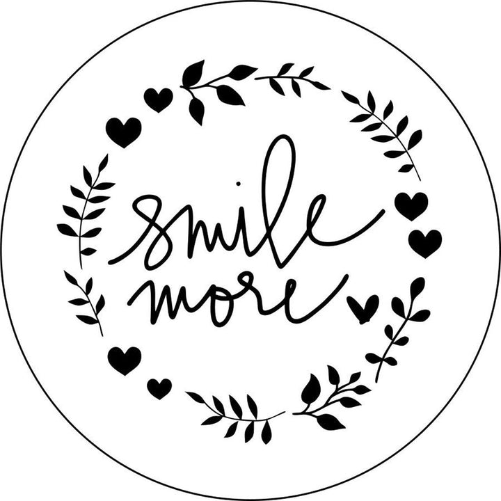 Smile More Floral Wreath Spare Tire Cover