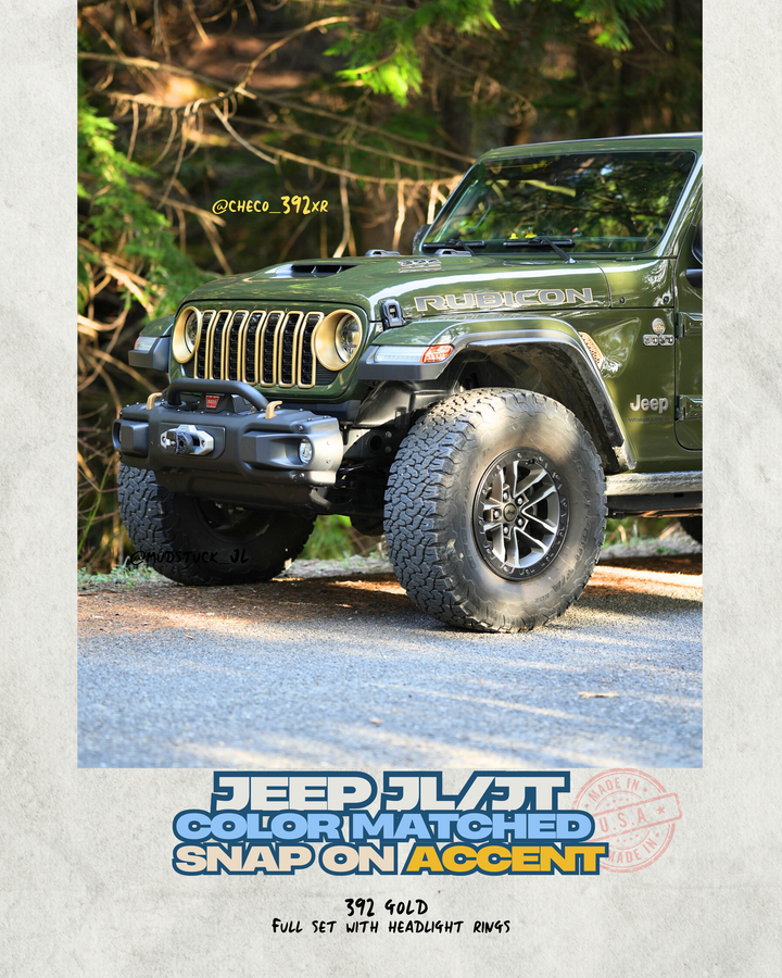 Painted "Snap On" Accent Cover fits *24-26 Updated Jeep JL JT Grille