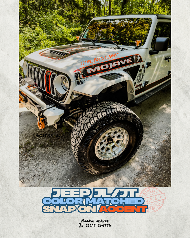 Painted "Snap On" Accent Cover fits *24-26 Updated Jeep JL JT Grille