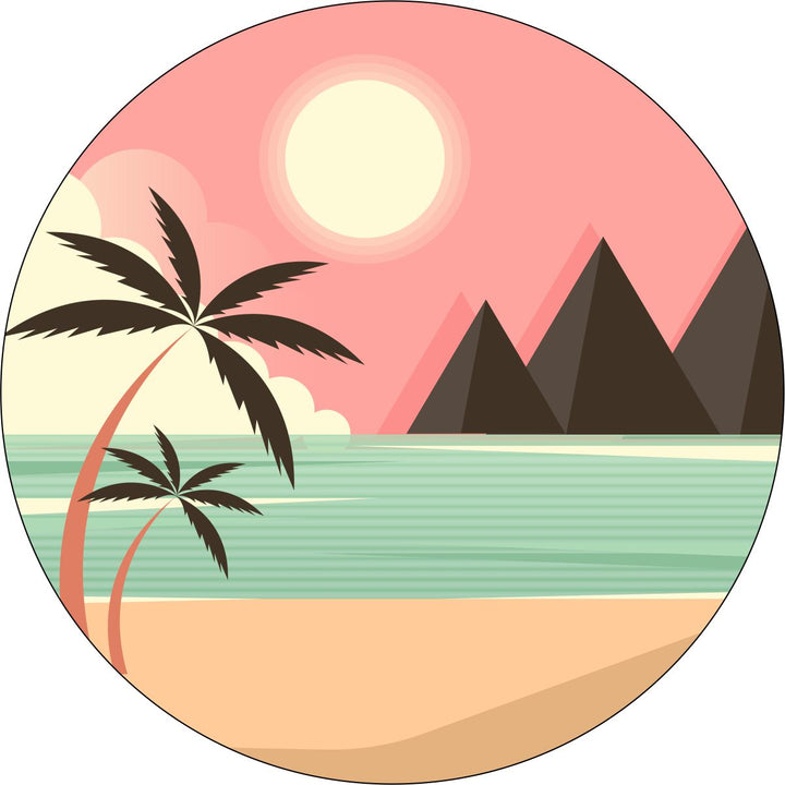 Mountains Meet The Sea Beach Spare Tire Cover