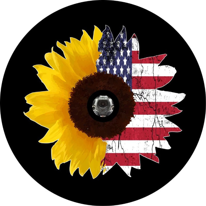 Sunflower + Half American Flag