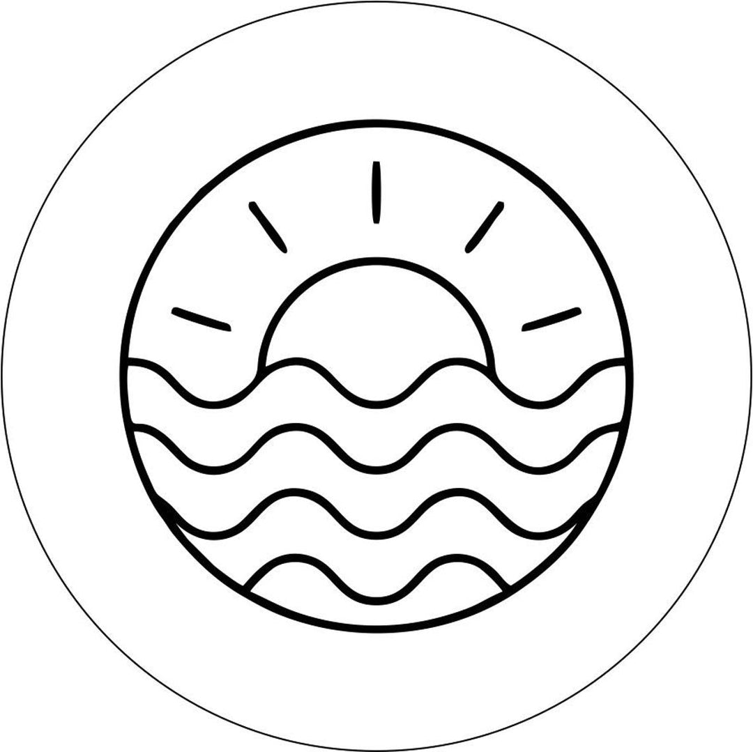 Simple Sunset + Ocean Ripples Spare Tire Cover Designs