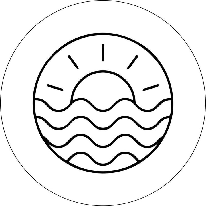 Simple Sunset + Ocean Ripples Spare Tire Cover Designs