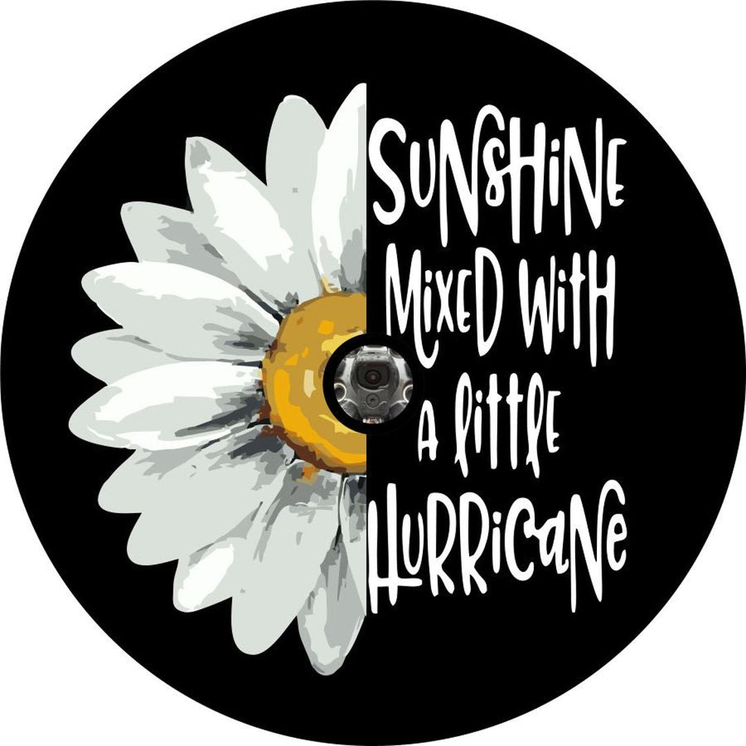 Sunshine Mixed with a Little Hurricane Daisy Spare Tire Cover for Jeep, Bronco, RV, Camper, & More