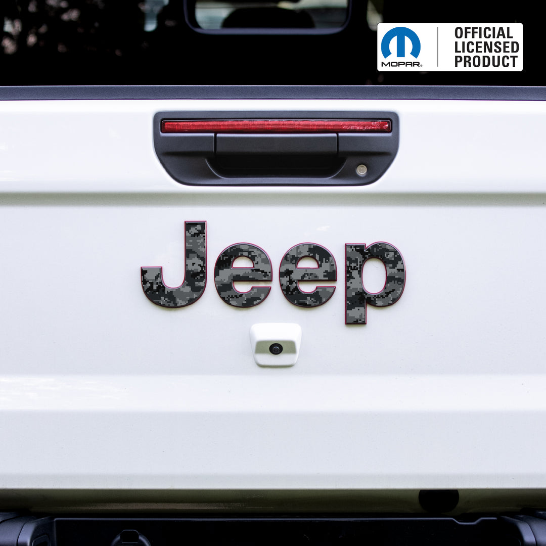 JEEP Gladiator Emblem Overlay Decal Set – Camouflage Print | Fits 2020+ Gladiator JT