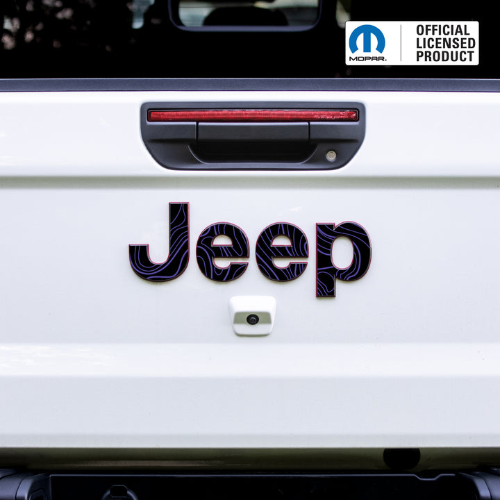 JEEP Gladiator Emblem Overlay Decal Set – Topographical Map Print | Fits 2020+ Gladiator JT