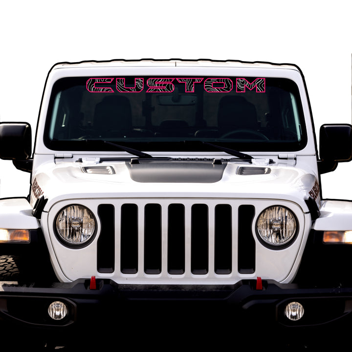 Topographical Windshield Lettering
