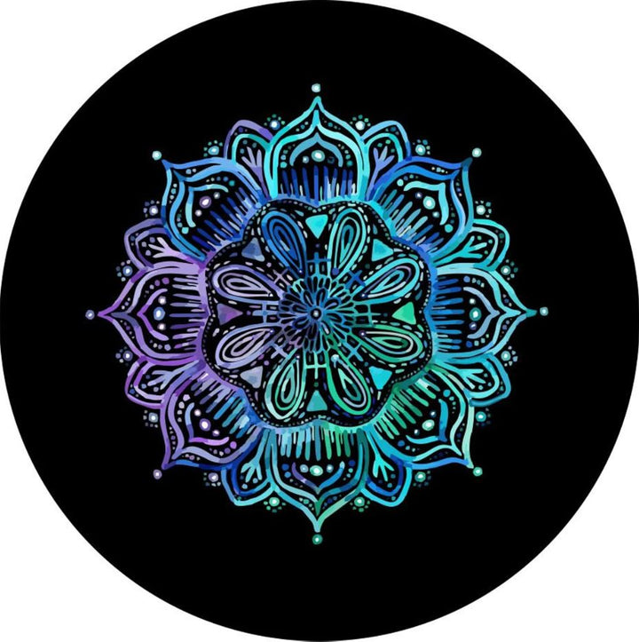 Teal & Purple Mandala Spare Tire Cover for Jeep, Bronco, RV, Camper, & More