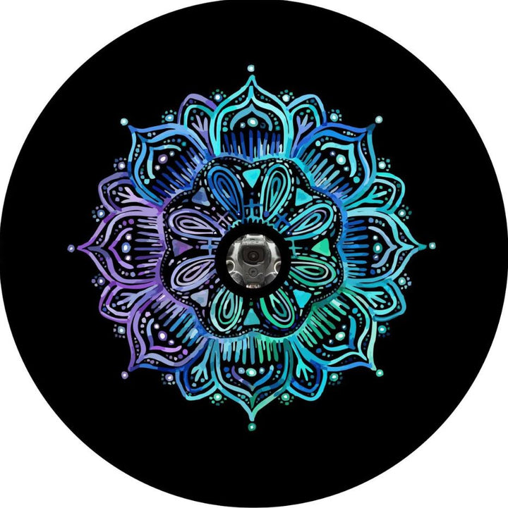 Teal & Purple Mandala Spare Tire Cover for Jeep, Bronco, RV, Camper, & More