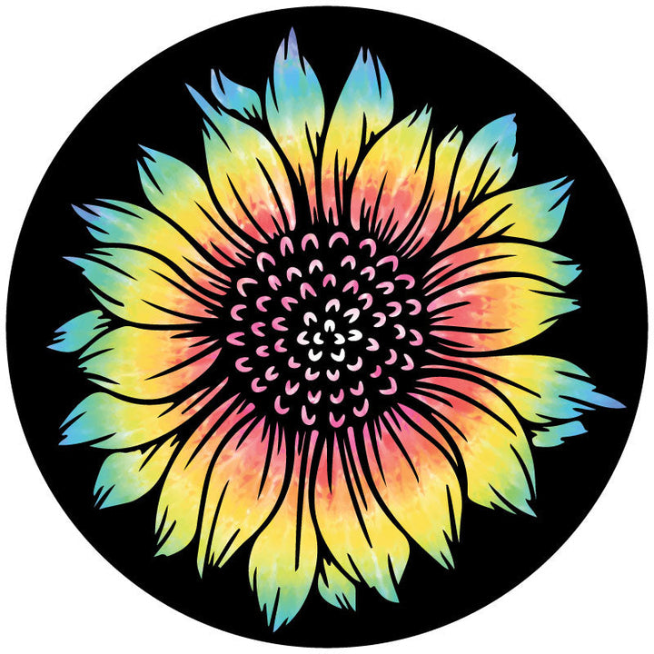 Tie Dye Sunflower Spare Tire Cover for Jeep, RV, Bronco, Campers, Vans, & More