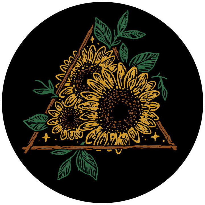 Creative Drawn Sunflower Spare Tire Cover Design for Jeep, Bronco, Camper, RV, Vans, Trailers