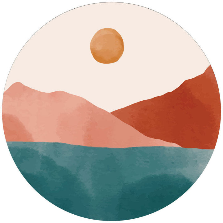 Jewel Tone Watercolor Mountain Landscape Spare Tire Cover - RV, Camper, Jeep, Broncos