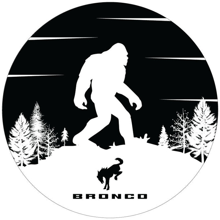 Bronco Horse Logo & Sasquatch Spare Tire Cover for Ford Broncos & More