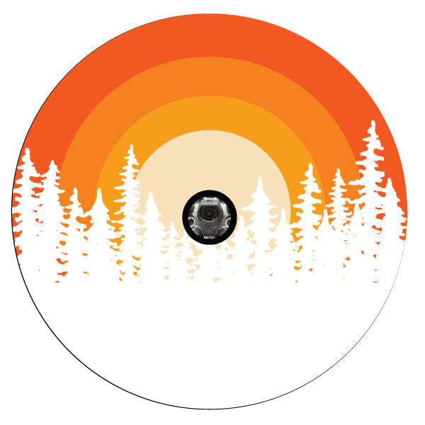 Ombré Sunset in the Woods Spare Tire Cover for RV, Jeep, Camper & More