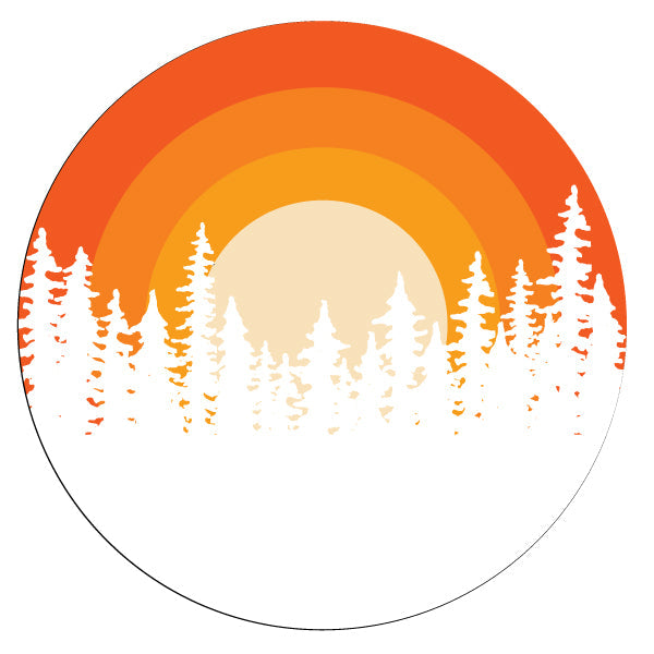 Ombré Sunset in the Woods Spare Tire Cover for RV, Jeep, Camper & More