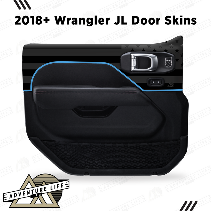 2018+ Wrangler JL Door Skins | Black Flag