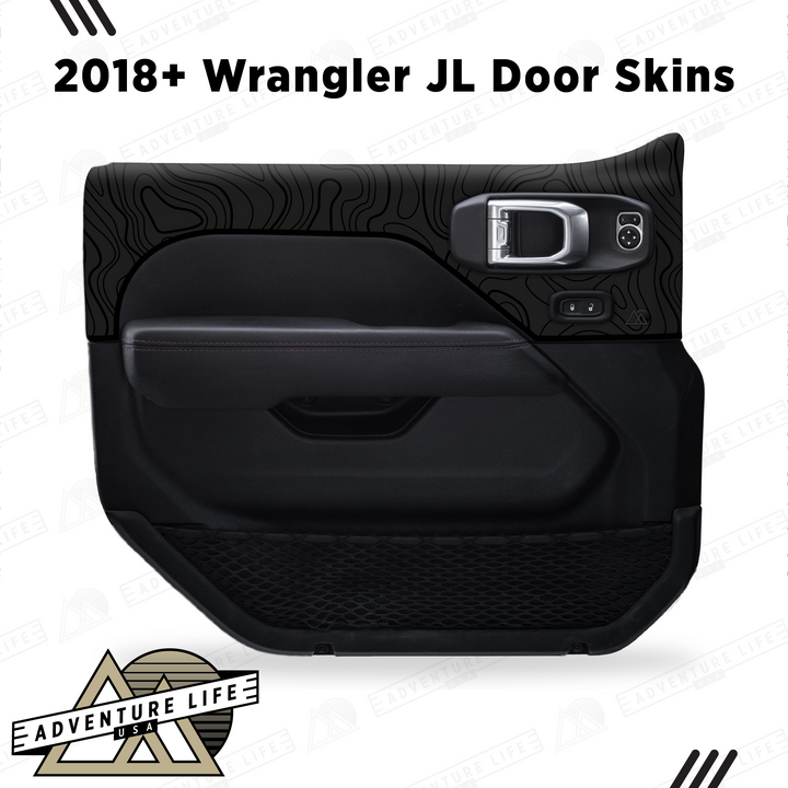 2018+ Wrangler JL Door Skins | Black Topo