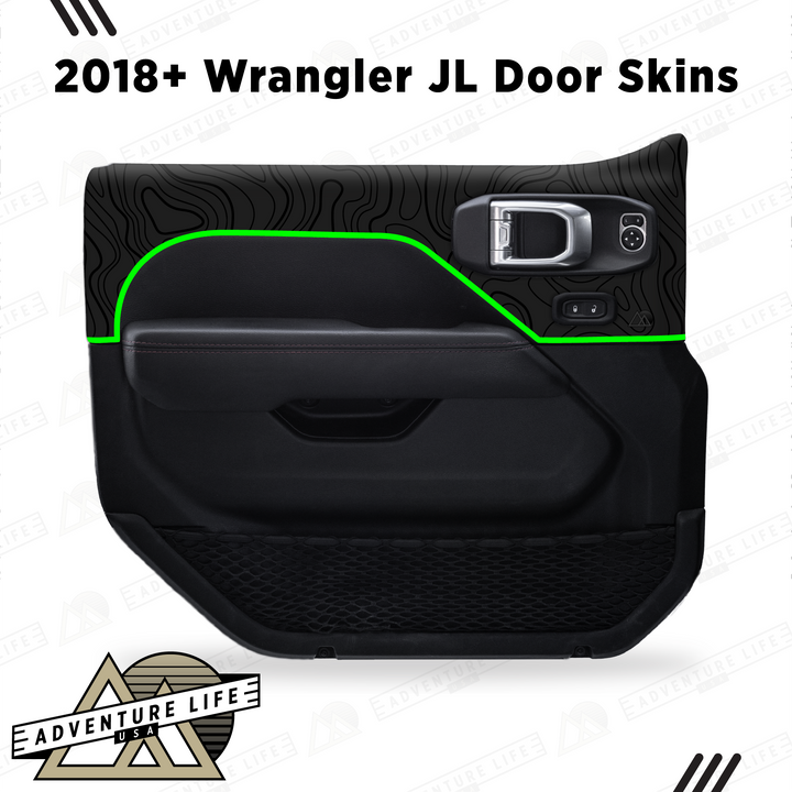 2018+ Wrangler JL Door Skins | Black Topo