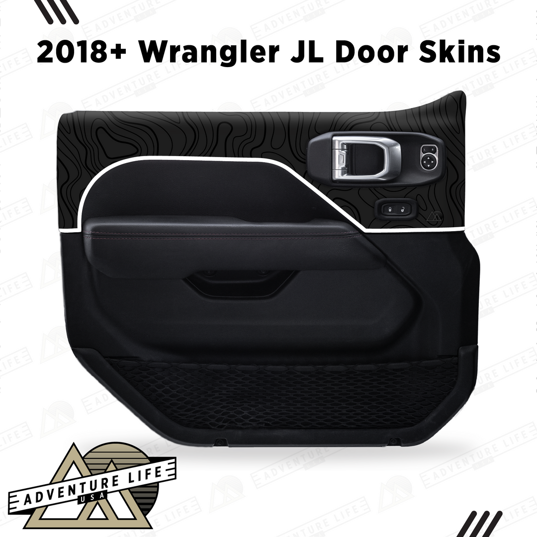 2018+ Wrangler JL Door Skins | Black Topo