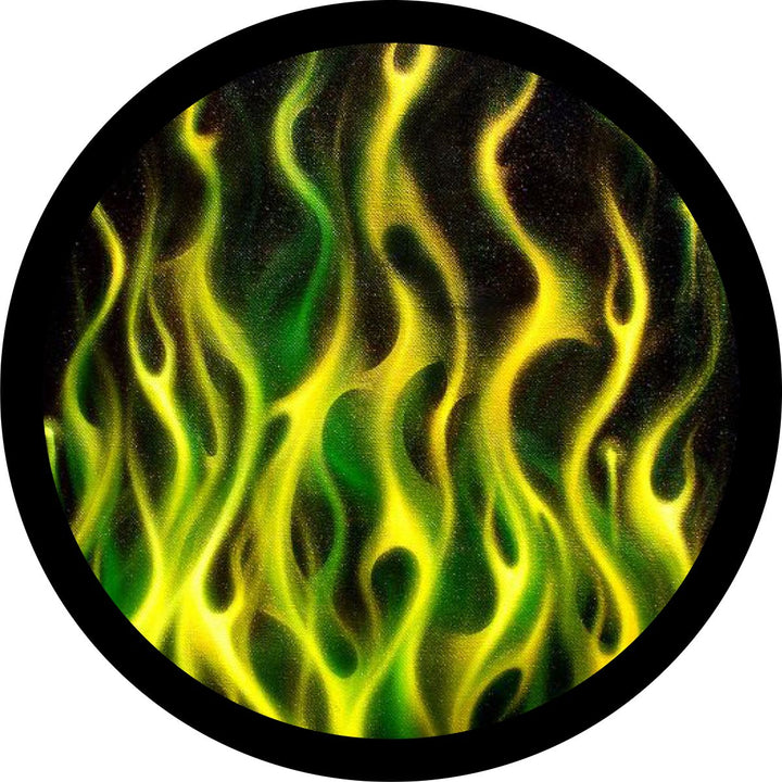 Flames - Yellow Spare Tire Cover for Jeep, Camper, Bronco, RV & More