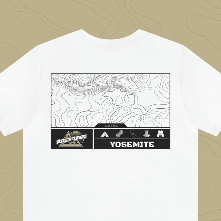 Yosemite National Park - Adventure Life Trail Topographic Garment Dyed Tee