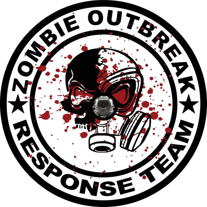 Zombie Outbreak Response Team Skull Gas Mask Spare Tire Cover