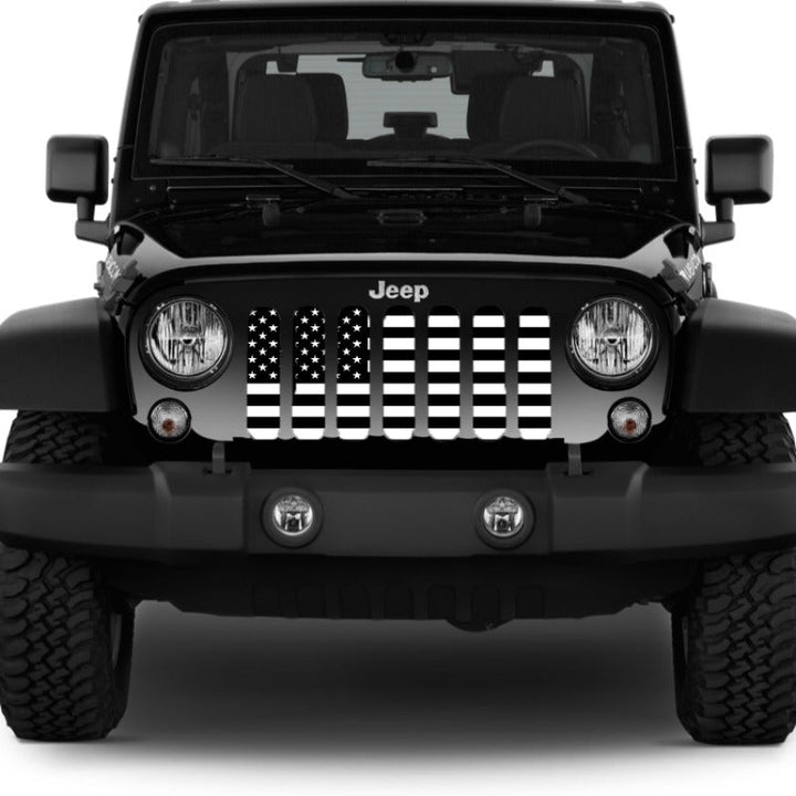 Black and White American Flag Grille Insert