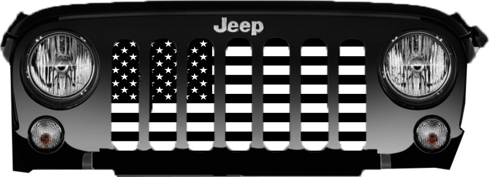 Black and White American Flag Grille Insert