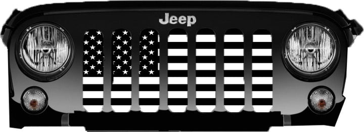 Black and White American Flag Grille Insert