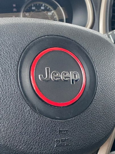 Center Ring Steering Wheel Vinyl Overlay Cover for Jeep | Fits Jeep Models | 2011-2021 Compass | Red | | Decal
