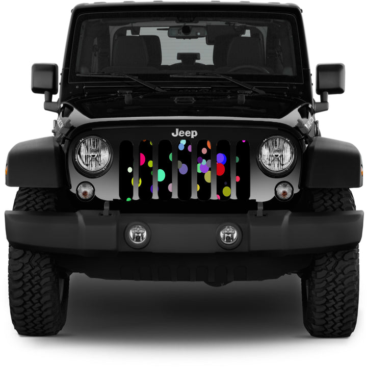 Multicolored Polka Dot Design Grille Insert for Jeep