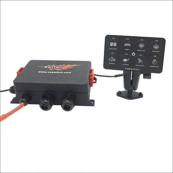 Voswitch UV100 Universal 8 Gang Programmable Switch Panel for Truck / UTV / Side by Side / Boat