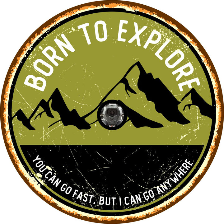 Born to Explore Mountains Spare Tire Cover for Jeep, RV, Camper, Trailer, and More