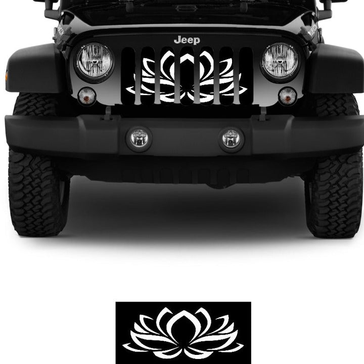 Lotus Flower Print Jeep Grille Insert