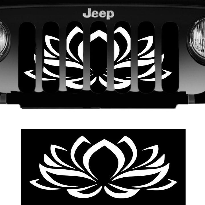 Lotus Flower Print Jeep Grille Insert