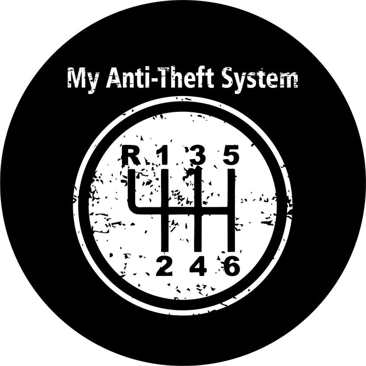 My Anti-Theft System Manual Transmission Stick Shift - Spare Tire Cover for Jeep, Bronco, & More