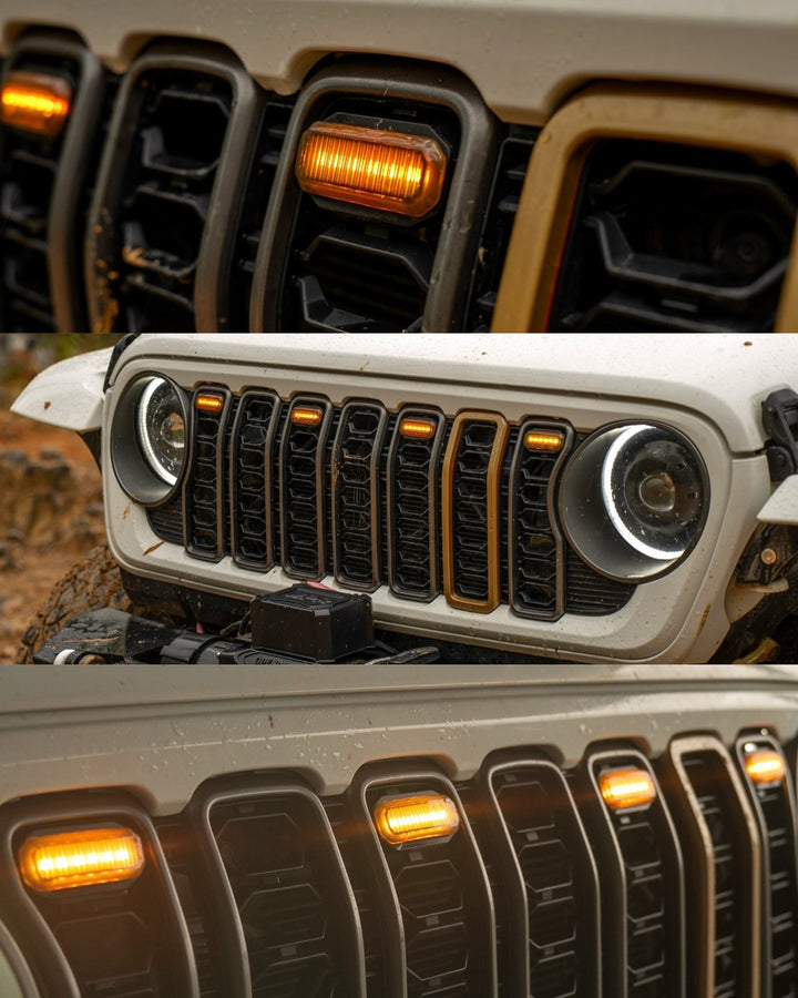Pre-Runner Light Kit for Jeep JL/JT 2024+ Grille Amber / RGB | Amber | | | Lighting