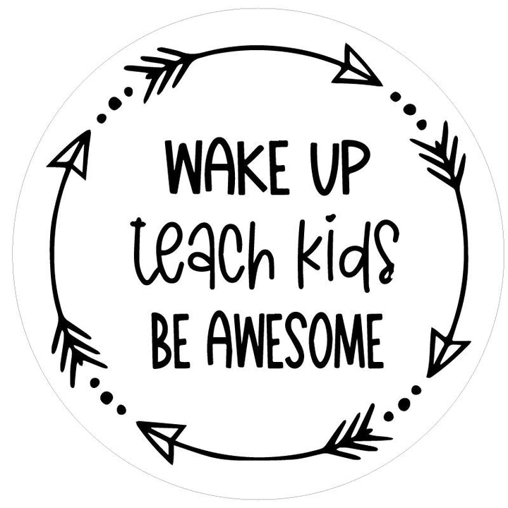 Wake Up Teach Kids Be Awesome Spare Tire Cover for Jeep, RV, Bronco, Camper