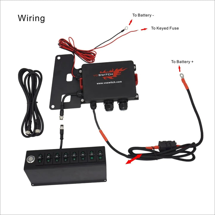 Voswitch 8 Switch Control System for Jeep Wrangler JK Red Backlight - AdventureLifeDecals