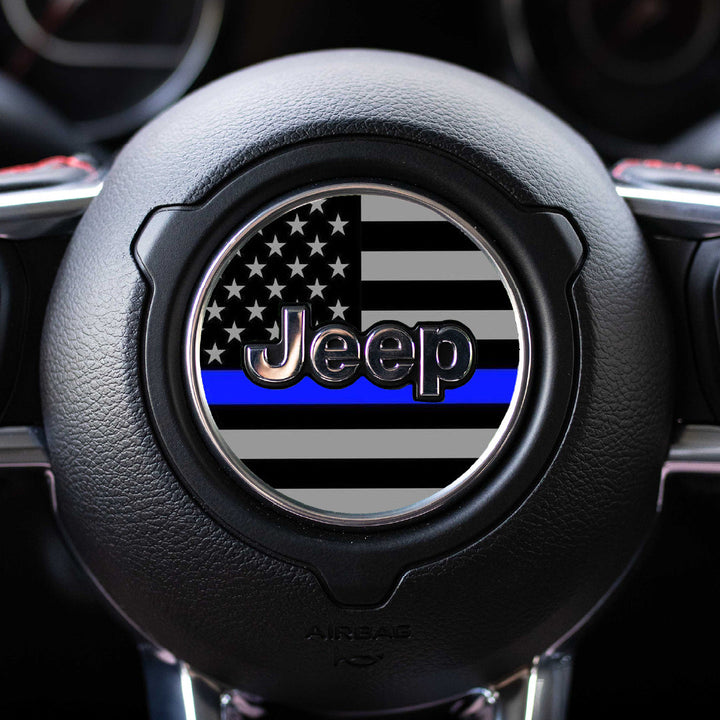 Rectangle First Responder Flag Steering Wheel Accessory for Jeep vehicles