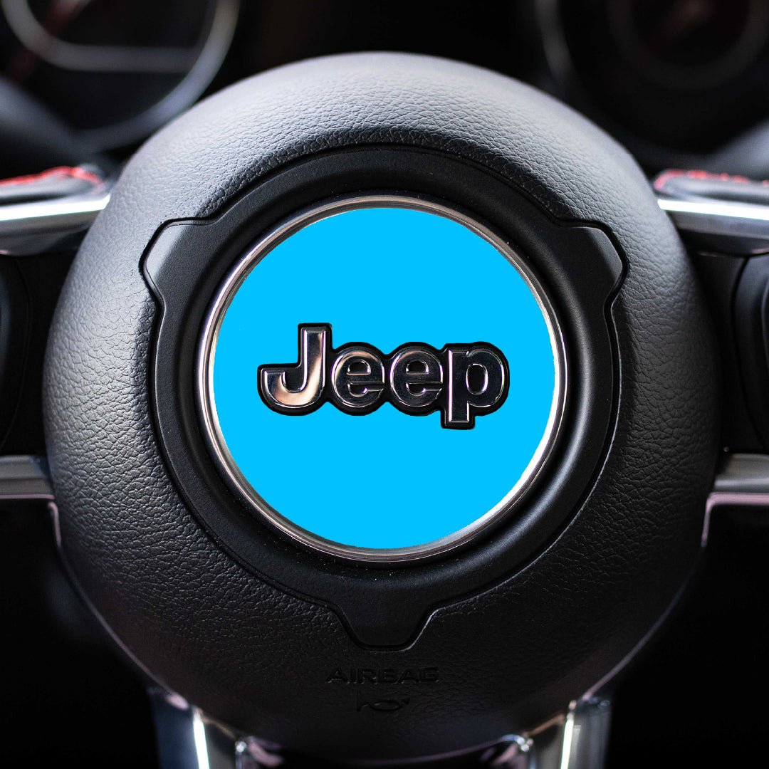 Custom Color Steering Wheel Decal for Jeep | Gladiator 2020+ | Sky Blue | | Decal