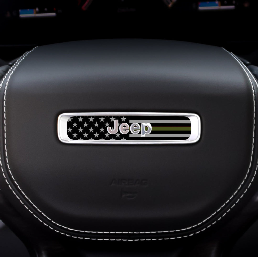 Rectangle First Responder Flag Steering Wheel Accessory for Jeep vehicles