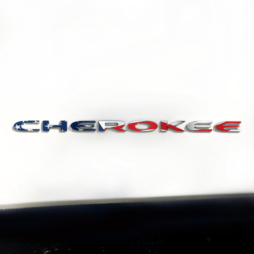 CHEROKEE Emblem Decal | American Flag - fits 2014-2024 Cherokee
