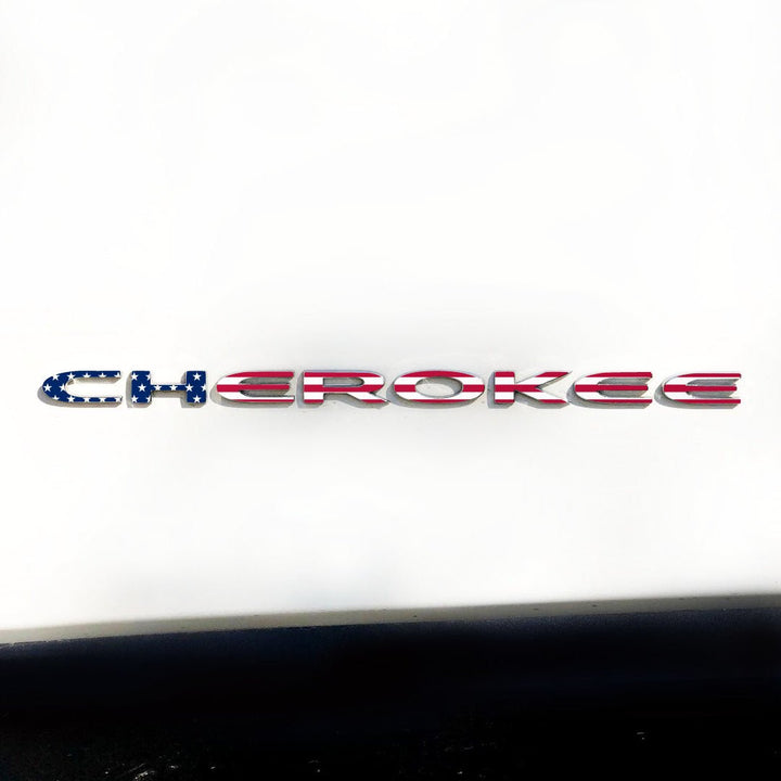 CHEROKEE Emblem Decal | American Flag - fits 2014-2024 Cherokee