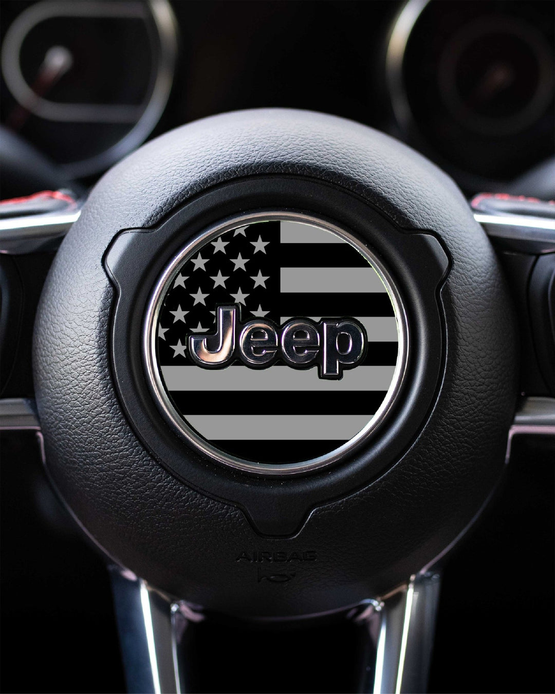 American Flag Steering Wheel Decal for Jeep