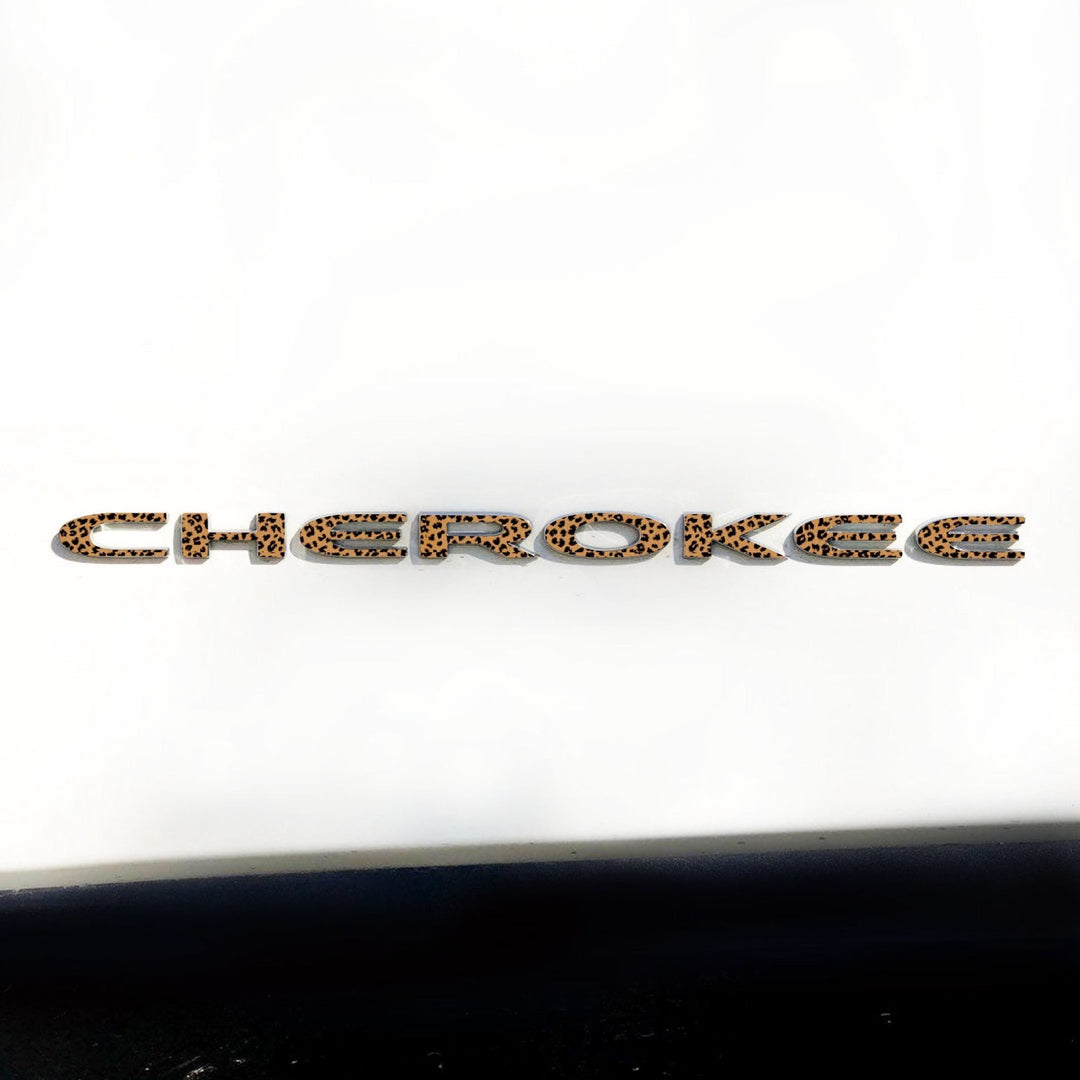 CHEROKEE Emblem Decal | Animal Print - fits 2014-2024 Cherokee